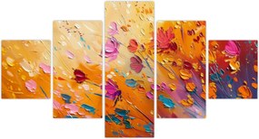 Obraz - Malowanie kolorowych kwiatów (125x70 cm)