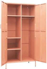 Różowa stalowa szafa gospodarcza na nóżkach N3-K53