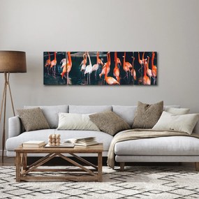 Obraz stada flamingów (170x50 cm)