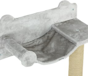 PawHut 5-częściowy zestaw ścienny do wspinaczki dla kotów domowych z drapakami, matą do drapania, łóżkiem dla kota, piłkami do zabawy, Jasnoszary