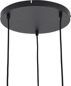 Designerska lampa wisząca czarna z tęczowym szkłem okrągła 3-punktowa - Mallon