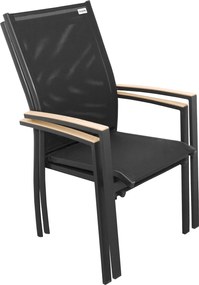 Doppler EXPERT WOOD antracyt, rozkładane i sztaplowane krzesła, 6+2+1