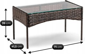 Zestaw Mebli Ogrodowych MISSISIPI Brązowy/Beżowy Sofa Krzesła Stolik Tarasowy Technorattan Nowoczesne