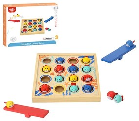 Tooky toy gra dla dzieci drewniany stół latające rybki 19 el.