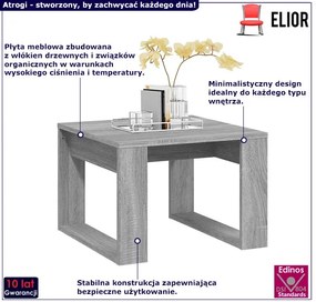 Mały kwadratowy stolik kawowy szary dąb sonoma - Atrogi