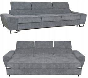 Sofa kanapa 3 os rozkładana z f. spania Savio Family meble szary sztruks