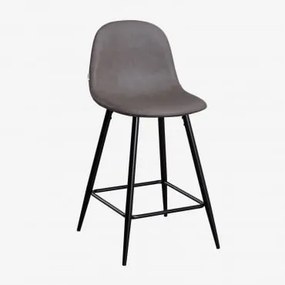 Zestaw 2 Wysokich Stołków Z Imitacji Skóry Glamm Gris Antracita & ↑65 Cm & Negro - Sklum