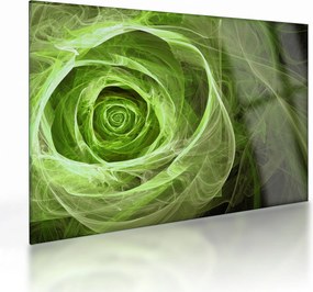Obraz na szkle - Abstrakcyjny zielony róż (70x50 cm)