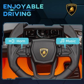 AIYAPLAY Samochód Elektryczny dla Dzieci 3-5 Lat, Płynna Jazda, Sterowany Pilotem, z Klaksonem, Plastik i Metal, Pomarańczowy