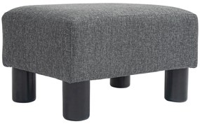 HOMCOM Podnóżek, hoker z materiałem o wyglądzie lnu, wypełnienie z pianki, nogi z plastiku, do różnych pomieszczeń, Szary