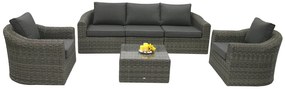 Rattanowy zestaw modułowy BORNEO LUXURY dla 5 osób (szary)