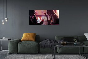 Duży obraz na płótnie Wspólny Toast nad Wodą