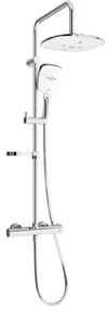Mexen KX17 zestaw prysznicowy natynkowy z deszczownicą i baterią termostatyczną, chrom/biały - 771501791-02