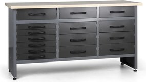 Stół roboczy G1, 840 x 1600 x 600 mm, 15 szufladami