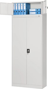 Nadstawka na szafę EWA, 900 x 380 x 400 mm, szara