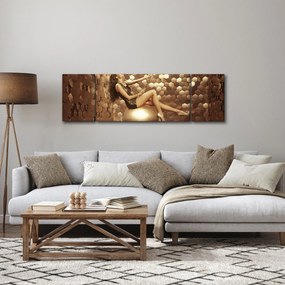 Obraz kobiety w złotym pokoju (170x50 cm)