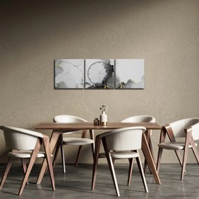 Obraz - Sztuka tuszu (z zegarem) (90x30 cm)