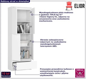 Biały regał do salonu z drzwiczkami - Evon 3X