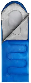 Śpiwór turystyczny mumia z kapturem SUMMER CAMP 210x75 cm niebieski + pokrowiec
