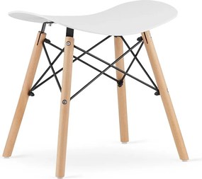 Stołek Valora CORFU, biały, ergonomiczny, do kuchni