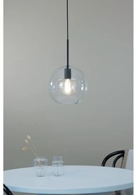 Czarna lampa wisząca ze szklanym kloszem 25x25 cm Patera – Markslöjd
