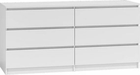 Komoda Malwa M6/140 | Biała | 138x40x75 cm | 6 Szuflad