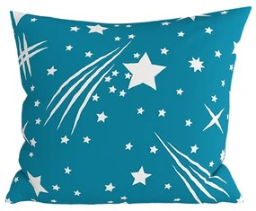 Zestaw 2 szt. dekoracyjnych poszewek na poduszki z mikrofibry NOCNE NIEBO 45x45 cm, turkusowy