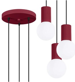 Bordowa lampa wisząca ze szklanym kloszem ø 25 cm Orbital – Nice Lamps