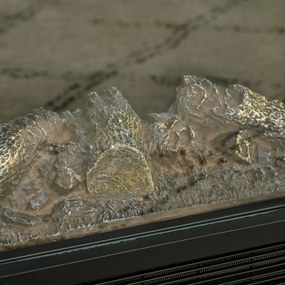 HOMCOM Elektryczny kominek, 2000 W, Wolnostojący kominek z ogrzewaniem Effekt płomieni LED 3D, 4 poziomy jasności, Elektryczny kominek z termostatem, Ochrona przed przegrzaniem, Czarny