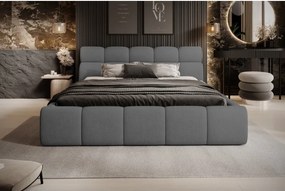 Łóżko GIULIA tapicerowane z pojemnikiem na pościel kolor Antracytowy WERSAL