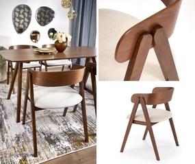 Orzechowe krzesło do jadalni z giętej sklejki K562 Halmar