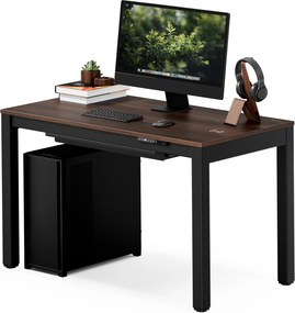 Biurko regulowane elektrycznie podnoszone czarne/orzech, 120x63 cm: EVAN