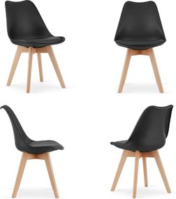 Zestaw stół i 4 krzesła Savio 033, 120x80 cm, dąb craft/czarny, krzesła czarne