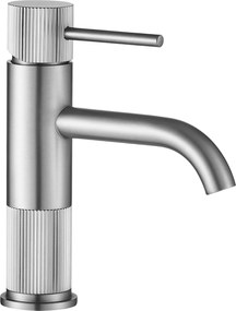 Bateria umywalkowa Rea Lungo Stripe Nikiel Szczotkowany Niska