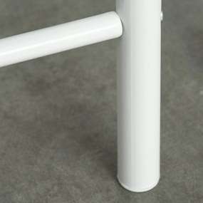 HOMCOM Zestaw barowy stół z drewnianym blatem i białe hokery nowoczesny do kuchni | Aosom PL