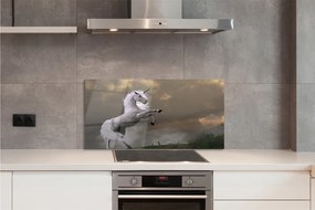 Panel Szklany Jednorożec na tle Górskich Szczytów