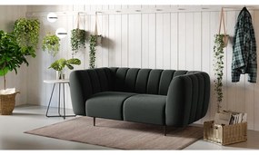 Ciemnoszara aksamitna sofa Ghado Shel, 170 cm