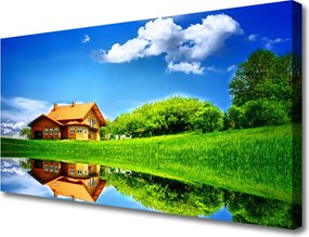 Obraz na płótnie Domek nad Cichym Jeziorem