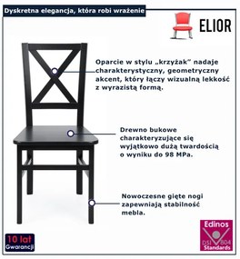 Czarne drewniane krzesło do stołu G7-C50