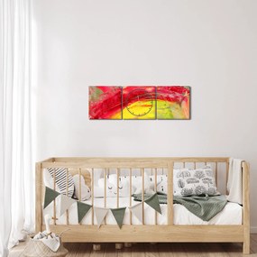 Obraz abstrakcji - malarstwo (z zegarem) (90x30 cm)