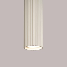 Lampa wisząca KARBON 1 beżowa ryflowana SOLLUX  LIGHTING