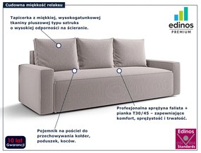 Jasnobeżowa sofa rozkładana z pojemnikiem E2-S88
