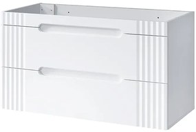 Biała szafka na 2 umywalki z szufladami 120 cm C7-T85