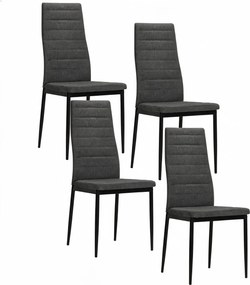 Komplet 4 ciemnoszarych minimalistycznych krzeseł M5-T50