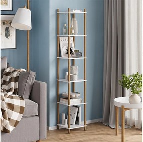 Półka narożna biały/sosna 30x30x163.5 bivio