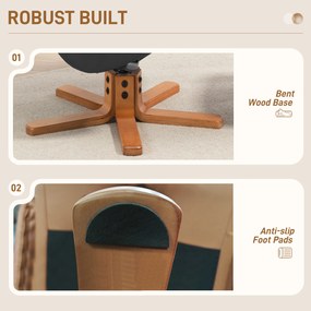 HOMCOM Fotel Wypoczynkowy z Podnóżkiem, Funkcja Leżenia, Pokrycie ze Skóry Ekologicznej, do 150 kg, 71 x 84 x 102 cm, Czarny