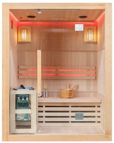 Sauna fińska wewnętrzna wysokotemperaturowa z piecem HARVIA 4,5KW z kamieniami 3-4 osobowa 150x120 CM