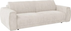 Kanapa 4-osobowa rozkładana ekspresowa z beżowej tkaniny szenilowej - Powierzchnia spania 160 cm - Materac 16 cm VOMERA od Maison Céphy