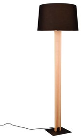 Czarno-naturalna lampa stojąca z tekstylnym kloszem (wys. 150 cm) Rahul – Trio