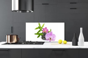 Szkło do Kuchni na Ścianę Klasyczna Biała Orchidea